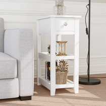 Extra slim outlet side table